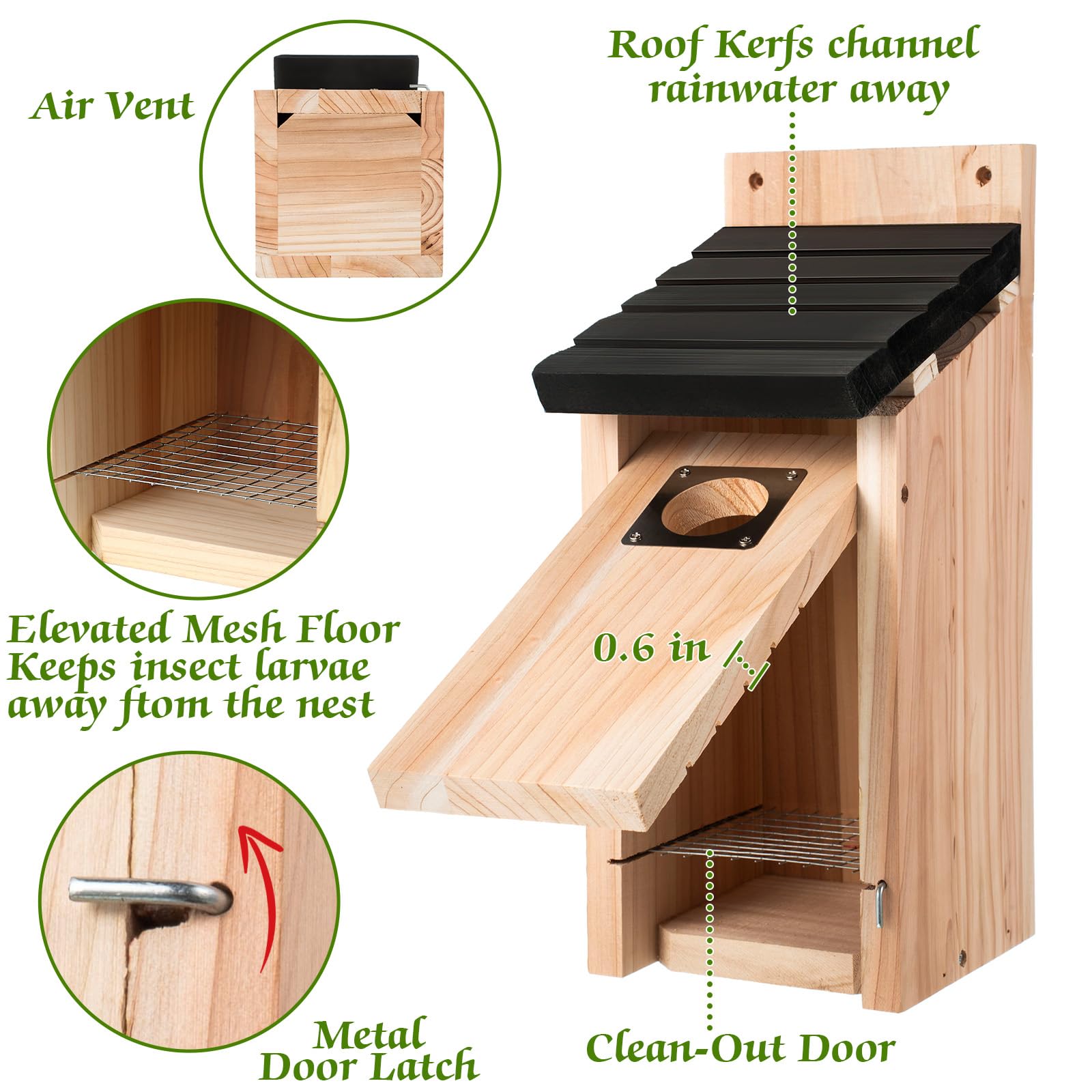 Dreyoo ventilation roof gaps side view improving airflow for healthier nesting
