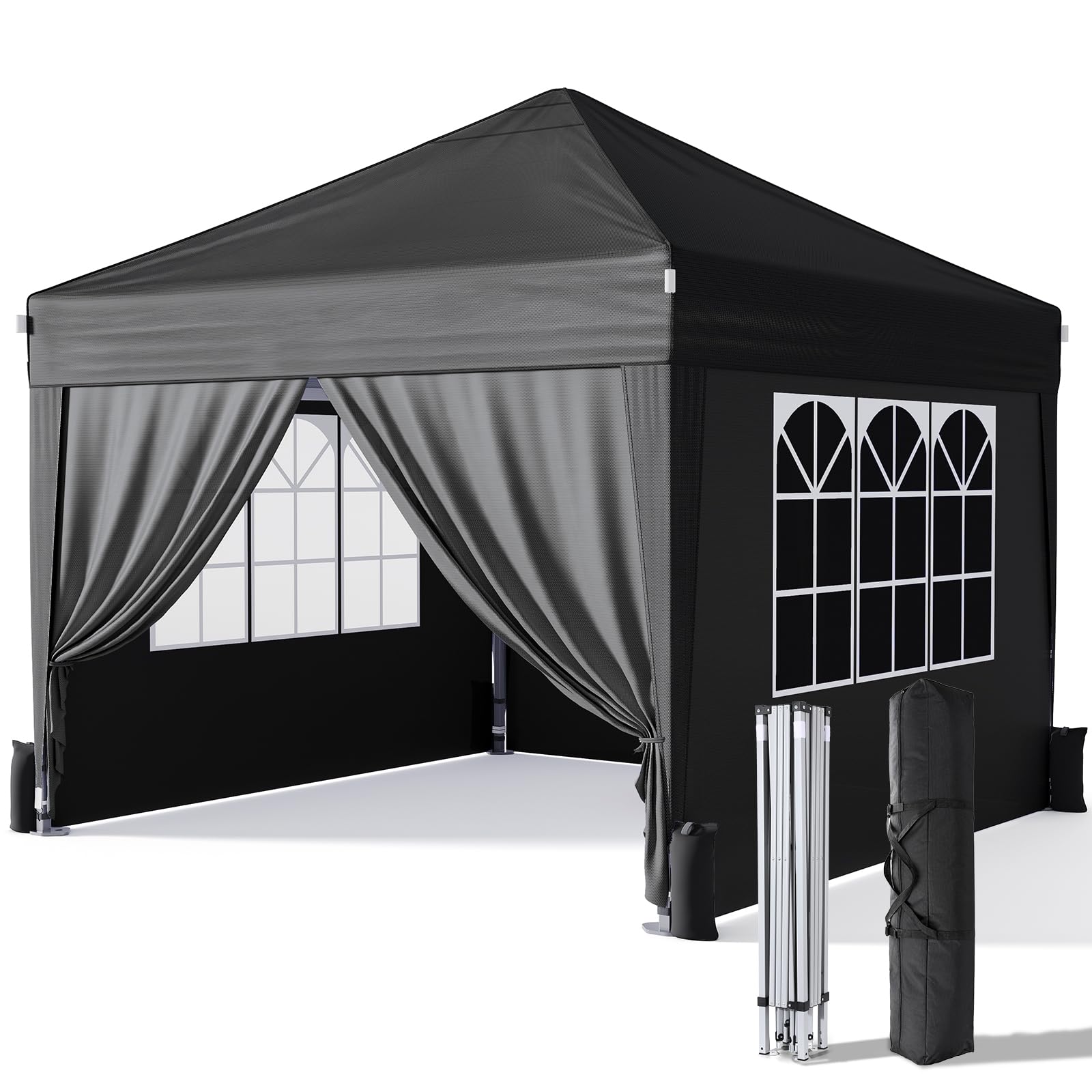 Driftalia front view of assembled canopy showing shelter and shade benefit