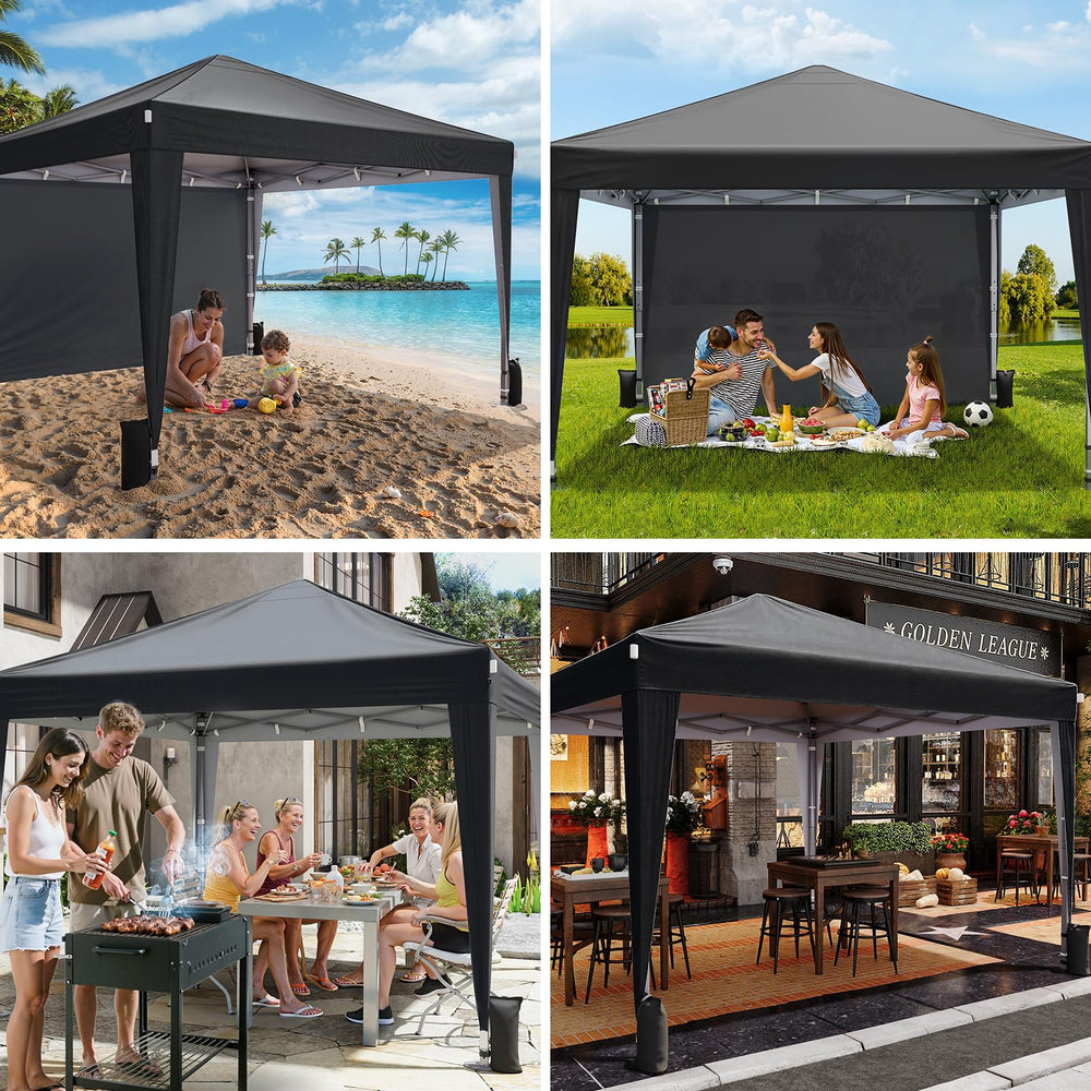 Driftalia canopy used as a market booth showing vendor protection benefit