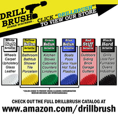 Drillbrush 4-inch brush attached to drill cleaning pool deck with visible lift