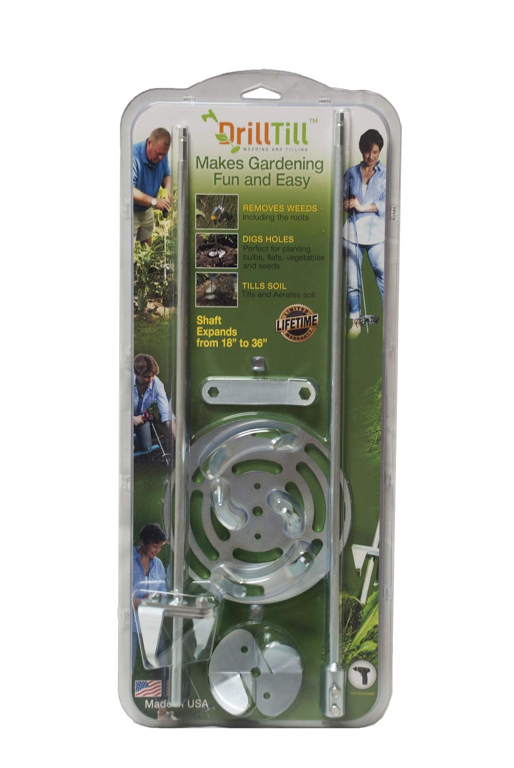 DRILLTILL lifestyle gardener standing use showing less kneeling and strain