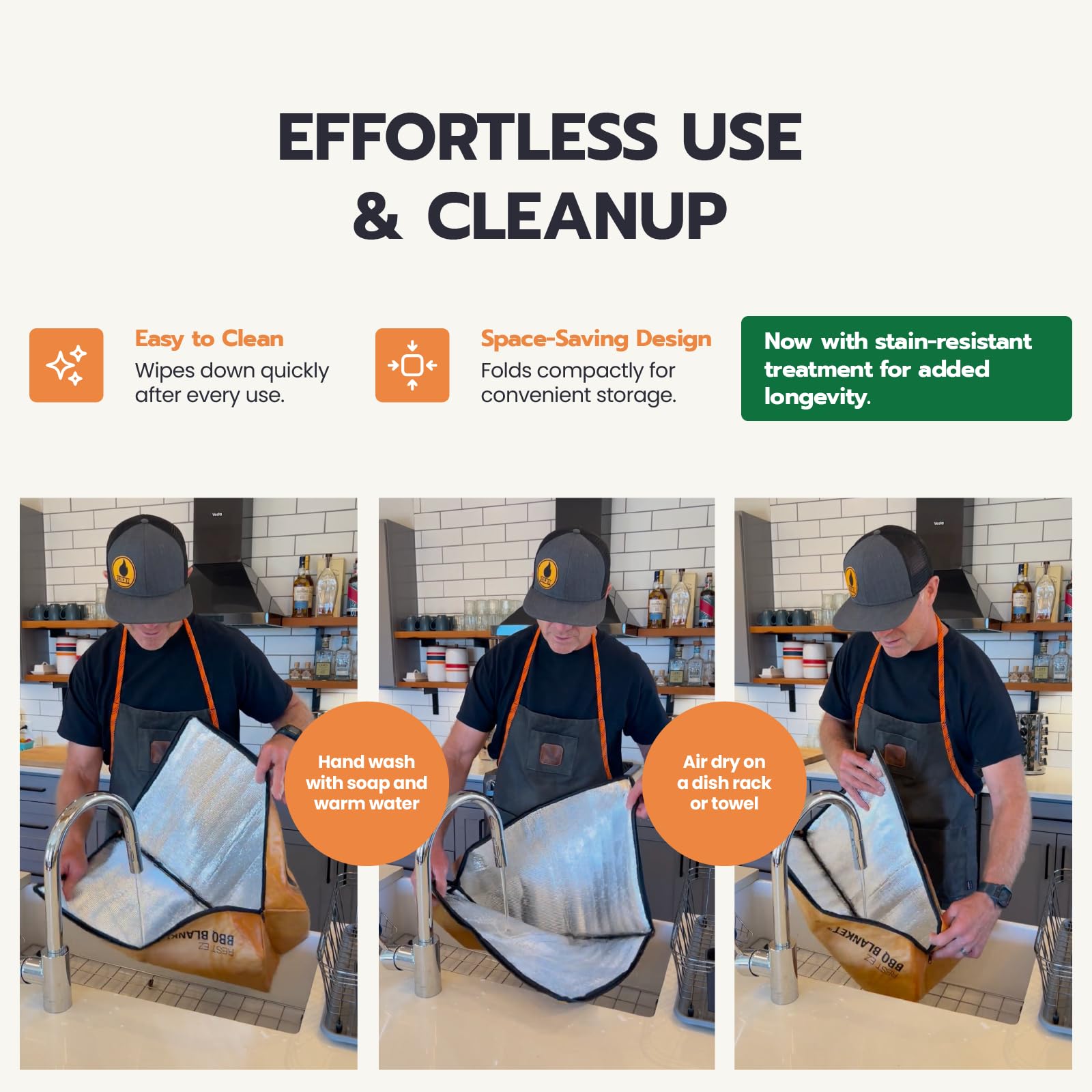 Drip EZ brisket inside the Rest EZ blanket highlighting fit and moisture-preserving benefit