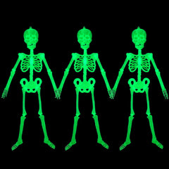 Droutti front view of three hanging skeletons showing full pack and size benefit