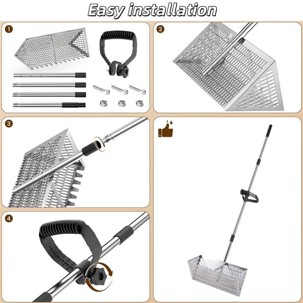 Drunmist rake in use uncovering a shark tooth improving find efficiency benefit