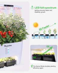 DRYADES lower tray with seedlings demonstrating sprout mode to start plants early