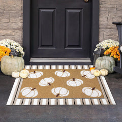 Drydiet close-up of TPR top mat pumpkin detail highlighting seasonal charm