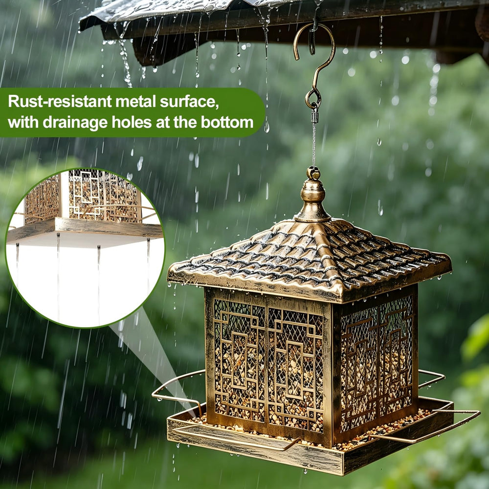 DTEPFUEN hanging in garden attracting songbirds and enhancing outdoor decor