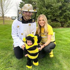 DTESL decorative fuzzy bees displayed for costume realism