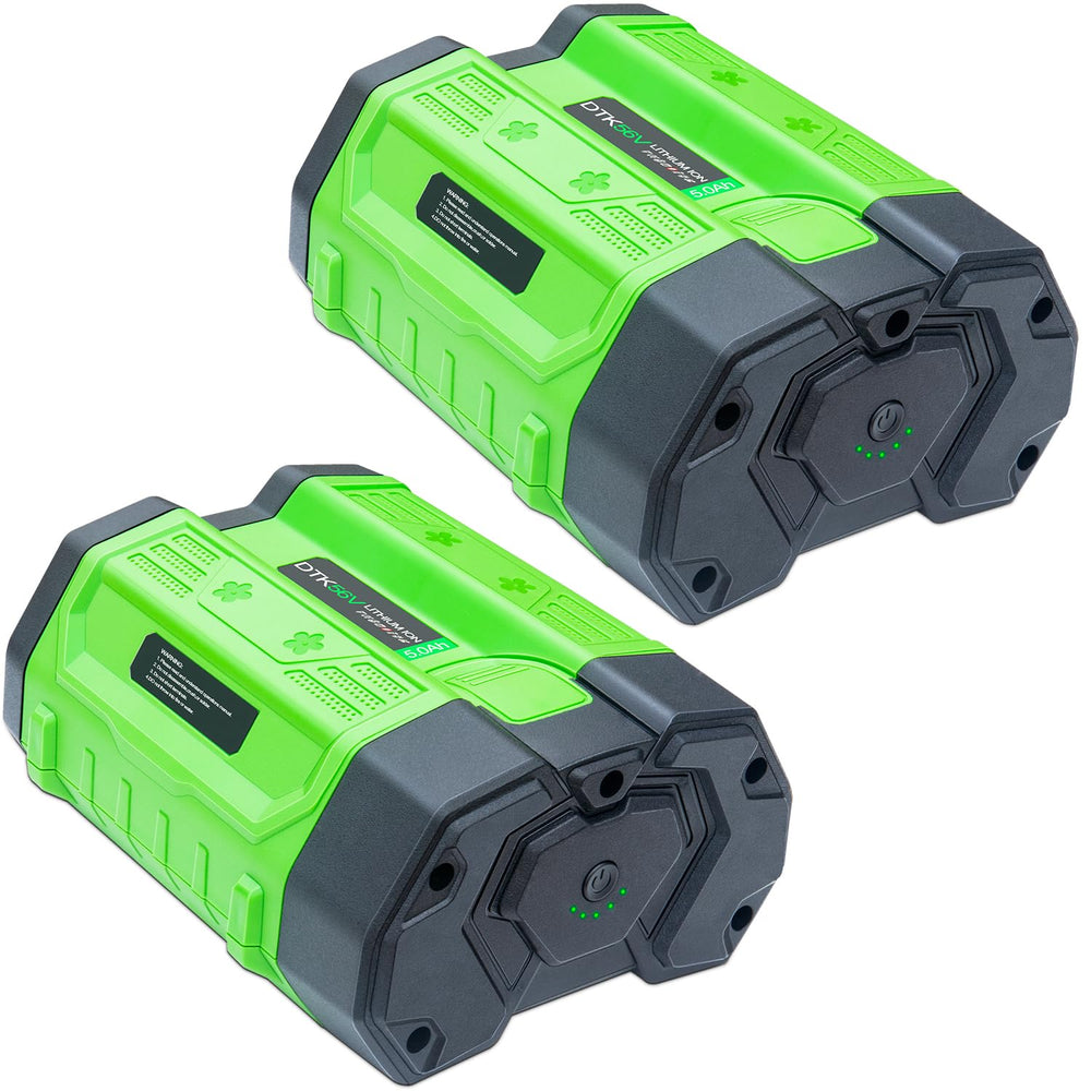 DTK 2-pack 56V batteries front packaging showing product and benefits