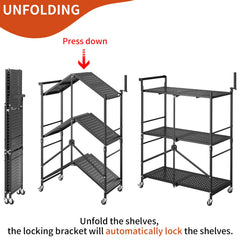 DTUQYX close-up of locking bracket engaged, secure folded and unfolded stability benefit