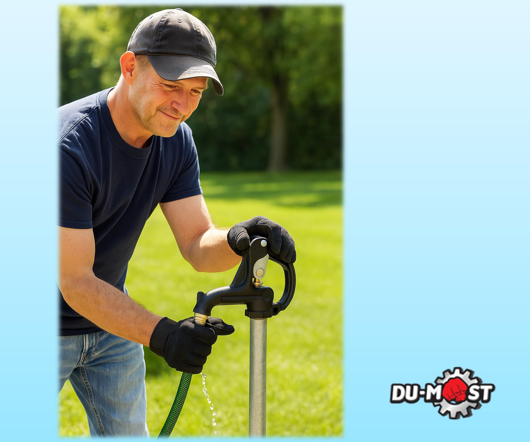 DU-MOST hydrant in garden watering scene providing reliable year-round water