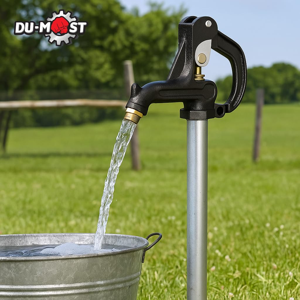 DU-MOST hydrant beside hand for scale illustrating compact, user-friendly size