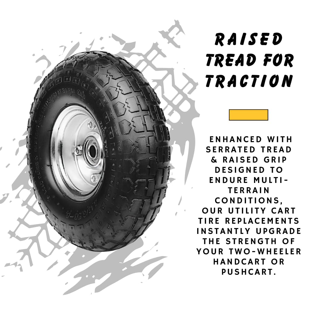 Dualso wheel installed on utility cart demonstrating improved stability and easier hauling