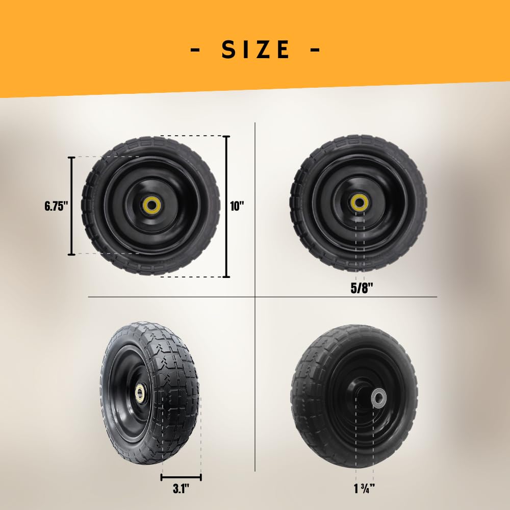 Dualso wheel installed on garden wagon for stable and flat-free hauling