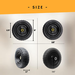 Dualso wheel installed on garden wagon for easier hauling benefit