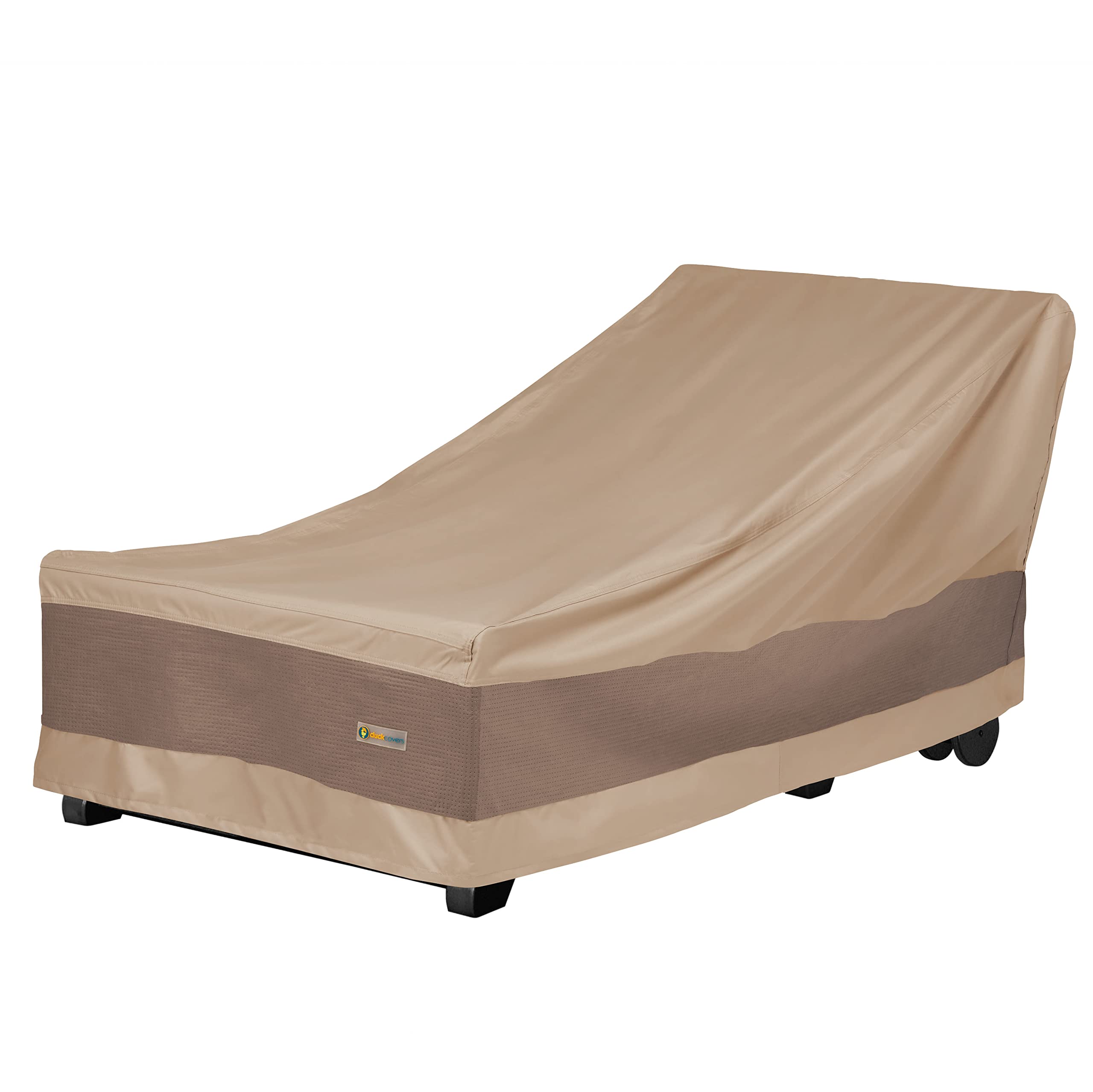DUCKCOVERS front view showing full chaise protection and weather resistance