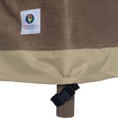 DUCKCOVERS on patio in garden demonstrating outdoor protection benefit