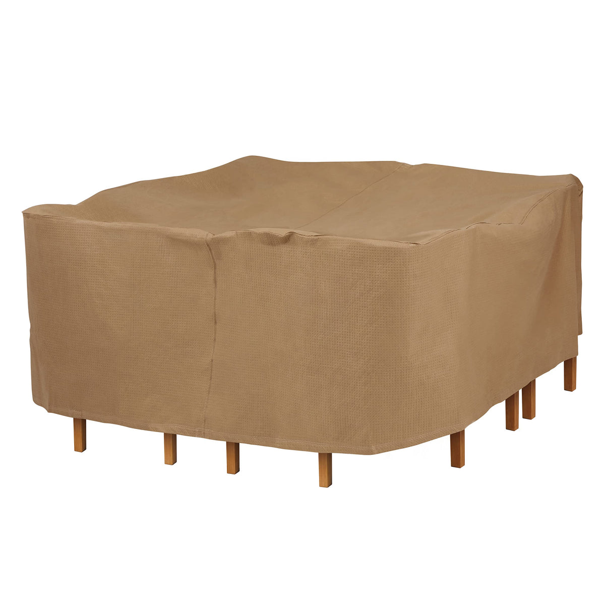 DUCKCOVERS front view on square table protecting furniture from weather