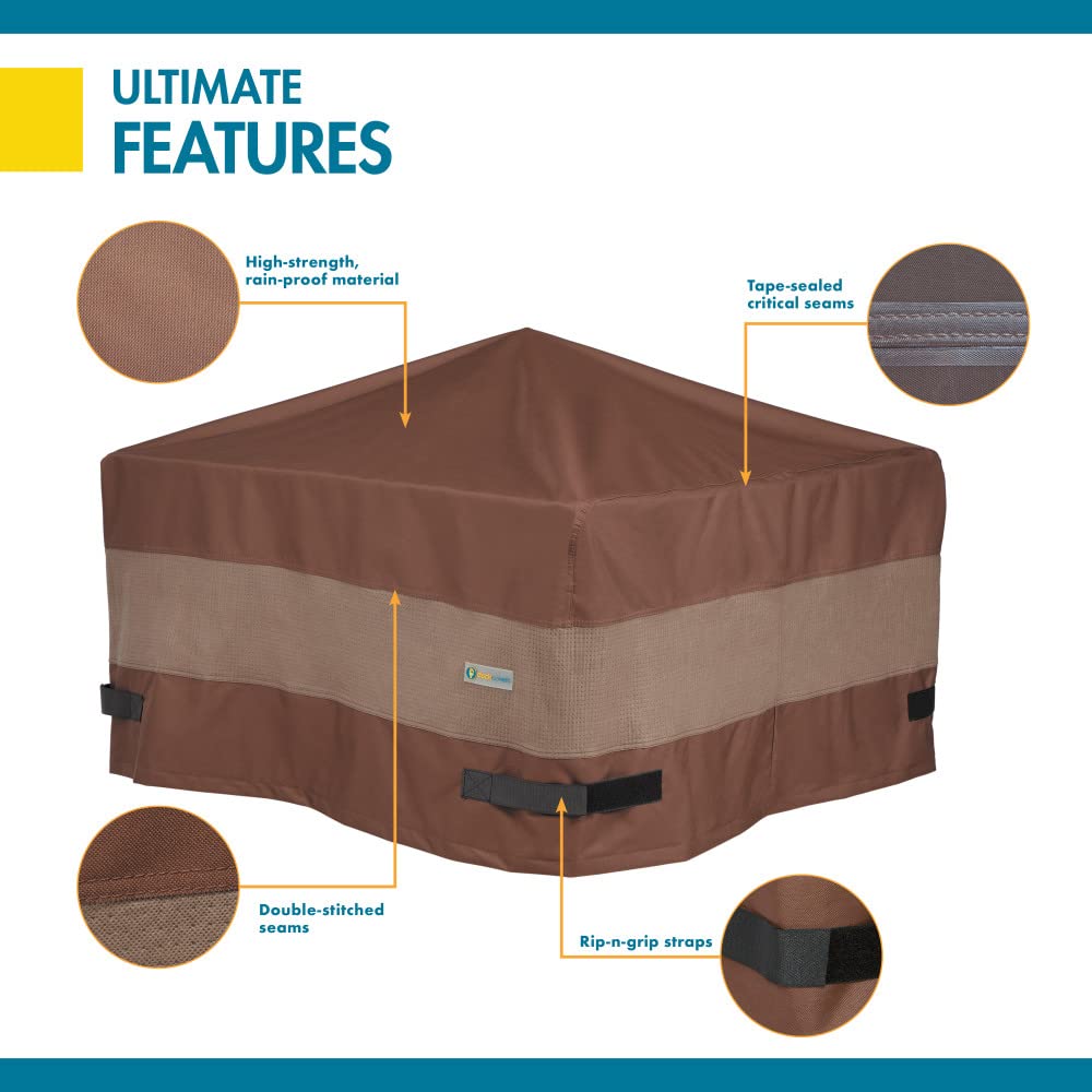 Duck Covers next to tape measure showing scale and 38 inch fit benefit