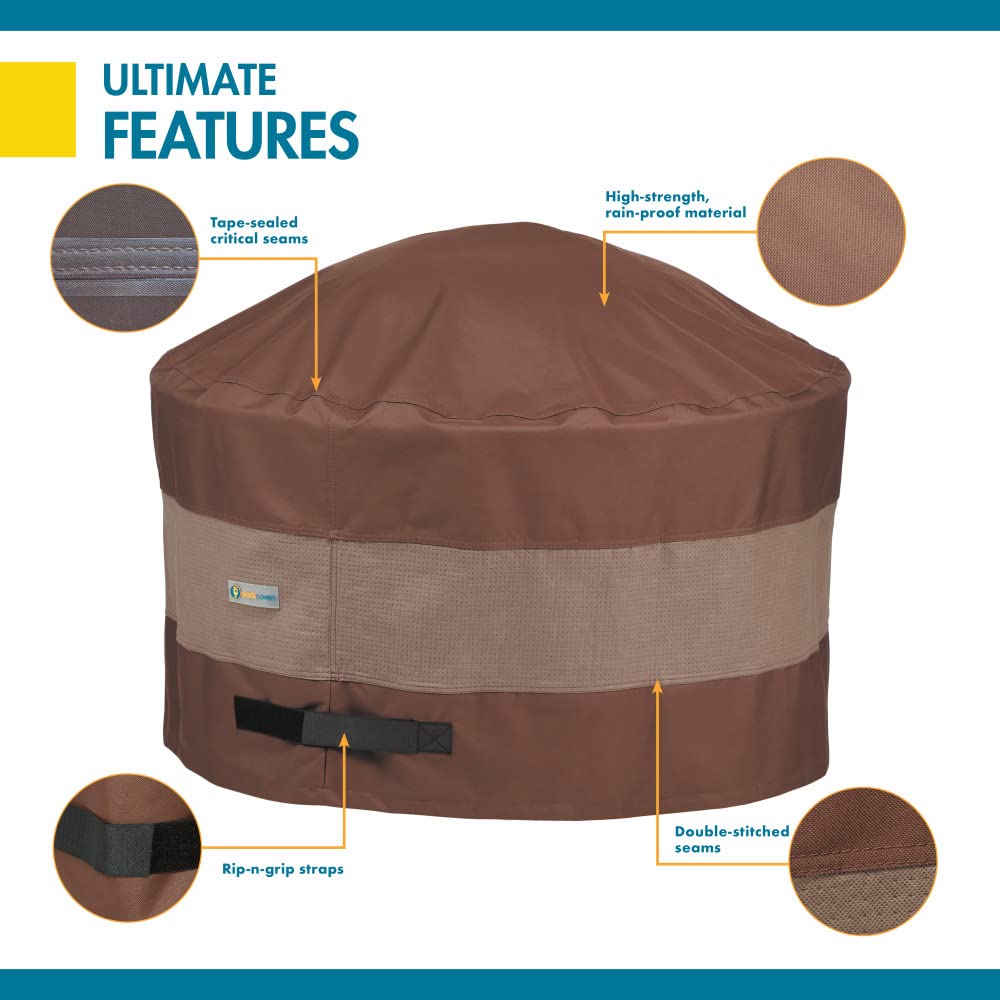 DUCKCOVERS cover next to patio chair showing size and scale for accurate fit