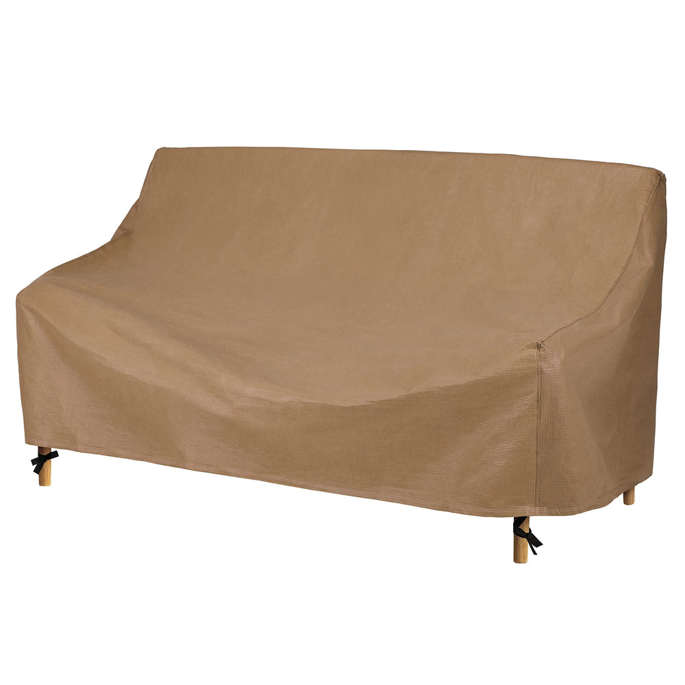 Duck Covers front view of sofa cover showing full protection and neat fit
