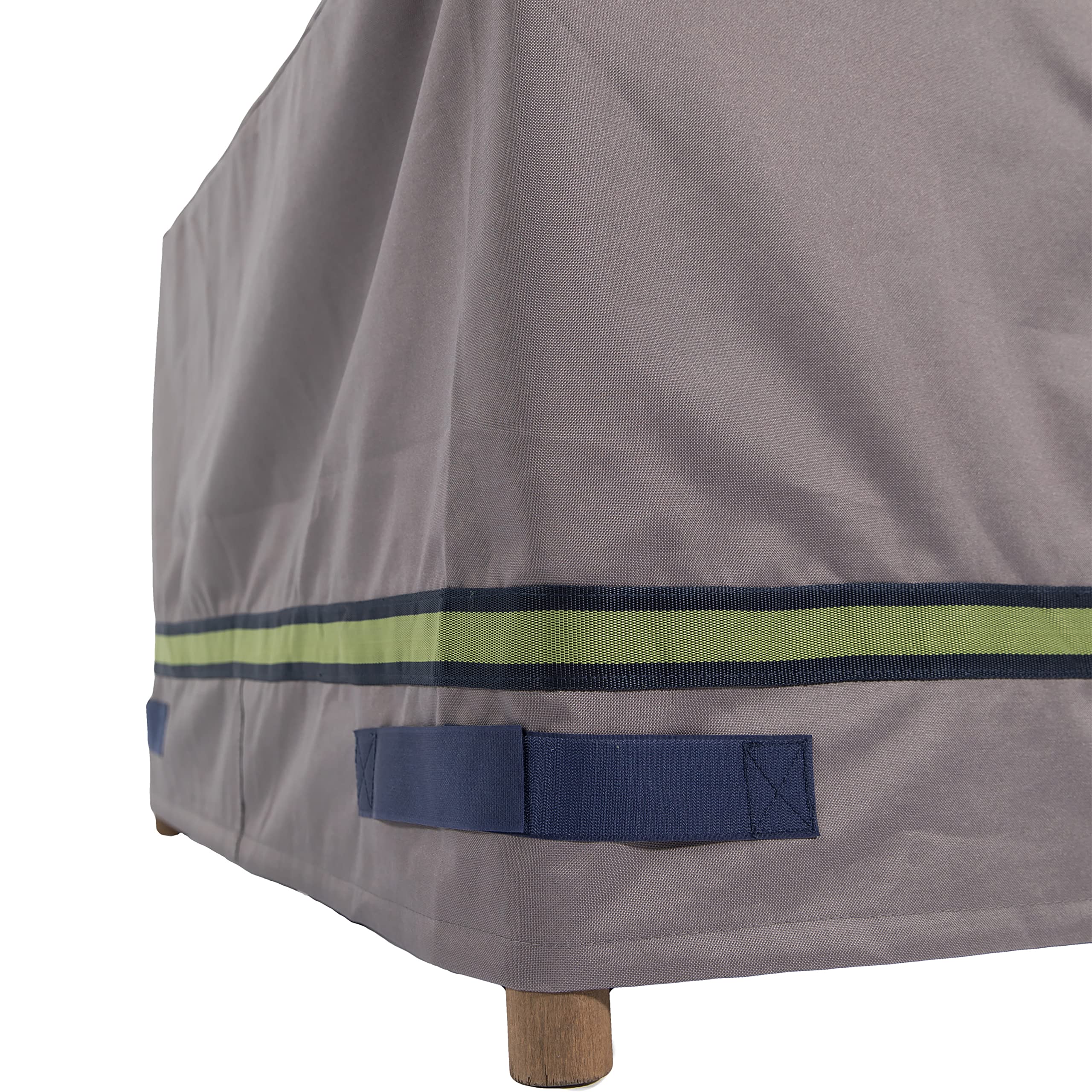 Duck Covers Soteria seam close-up showing taped sealing and double-stitched strength benefit durability