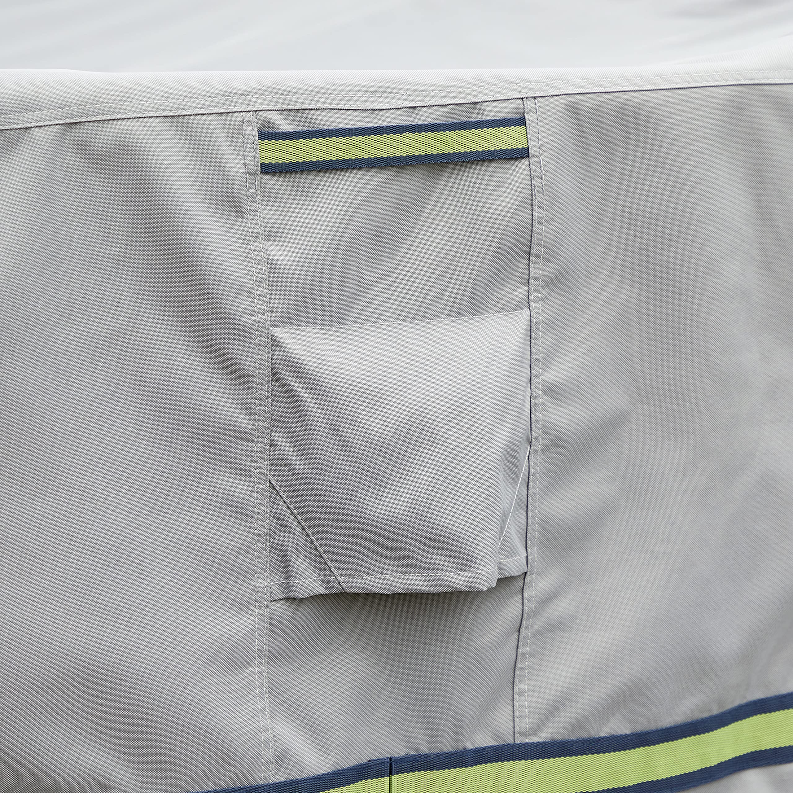 Duck Covers Soteria corner strap and handle showing easy install and secure fit benefit stability