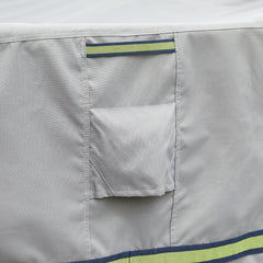 Duck Covers Soteria corner strap close-up showing Rip-n-Grip secure hold