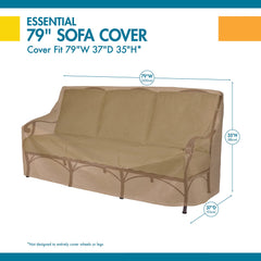 Duck Covers close-up of tie-down strap securing cover to furniture base