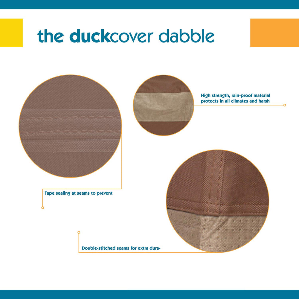 Duck Covers cover installed on patio chair demonstrating wind-resistant fit