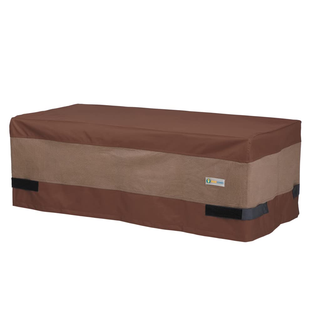 DUCKCOVERS front view of 47-inch rectangular cover protecting table