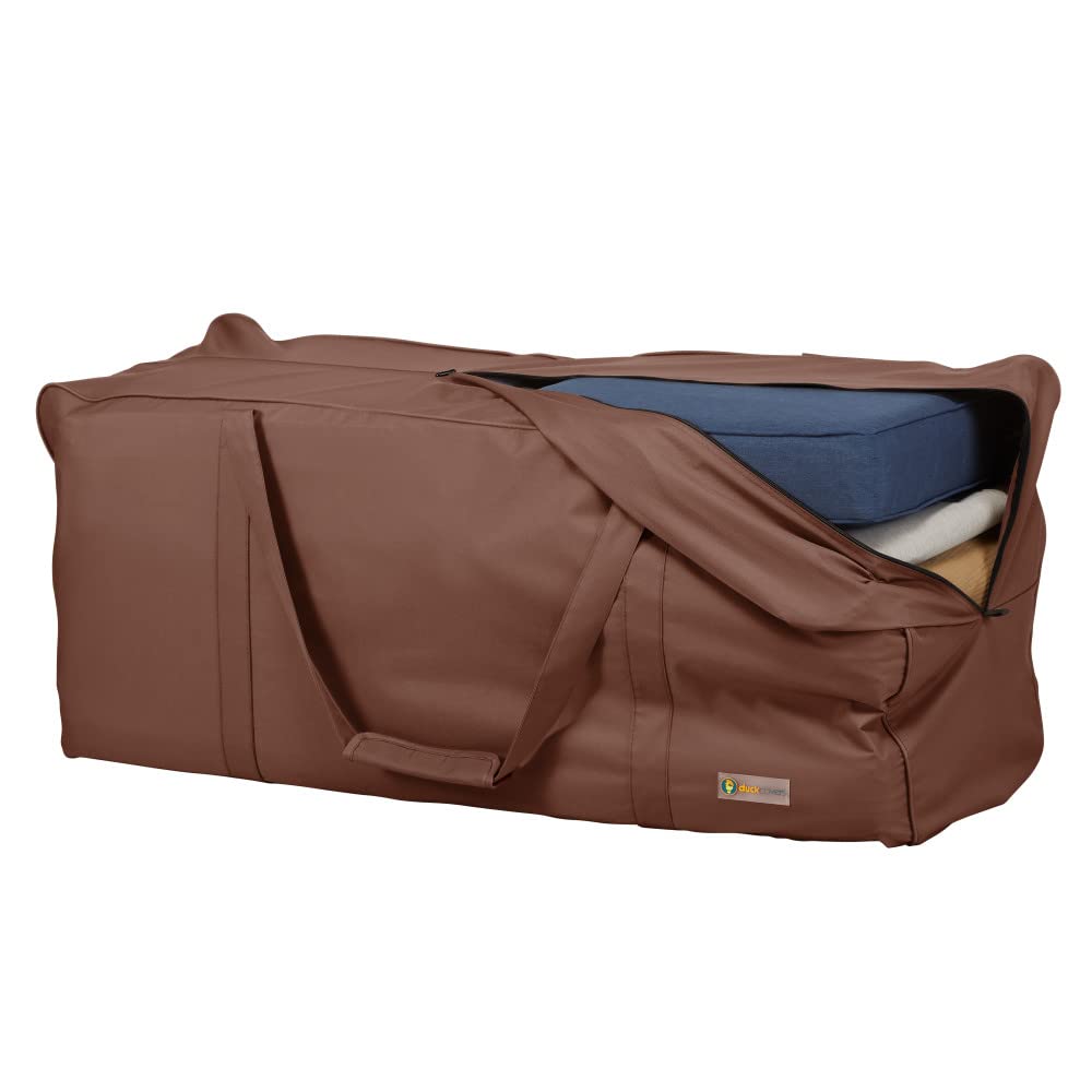 Duck Covers zipper top open demonstrating easy wide access and convenient loading