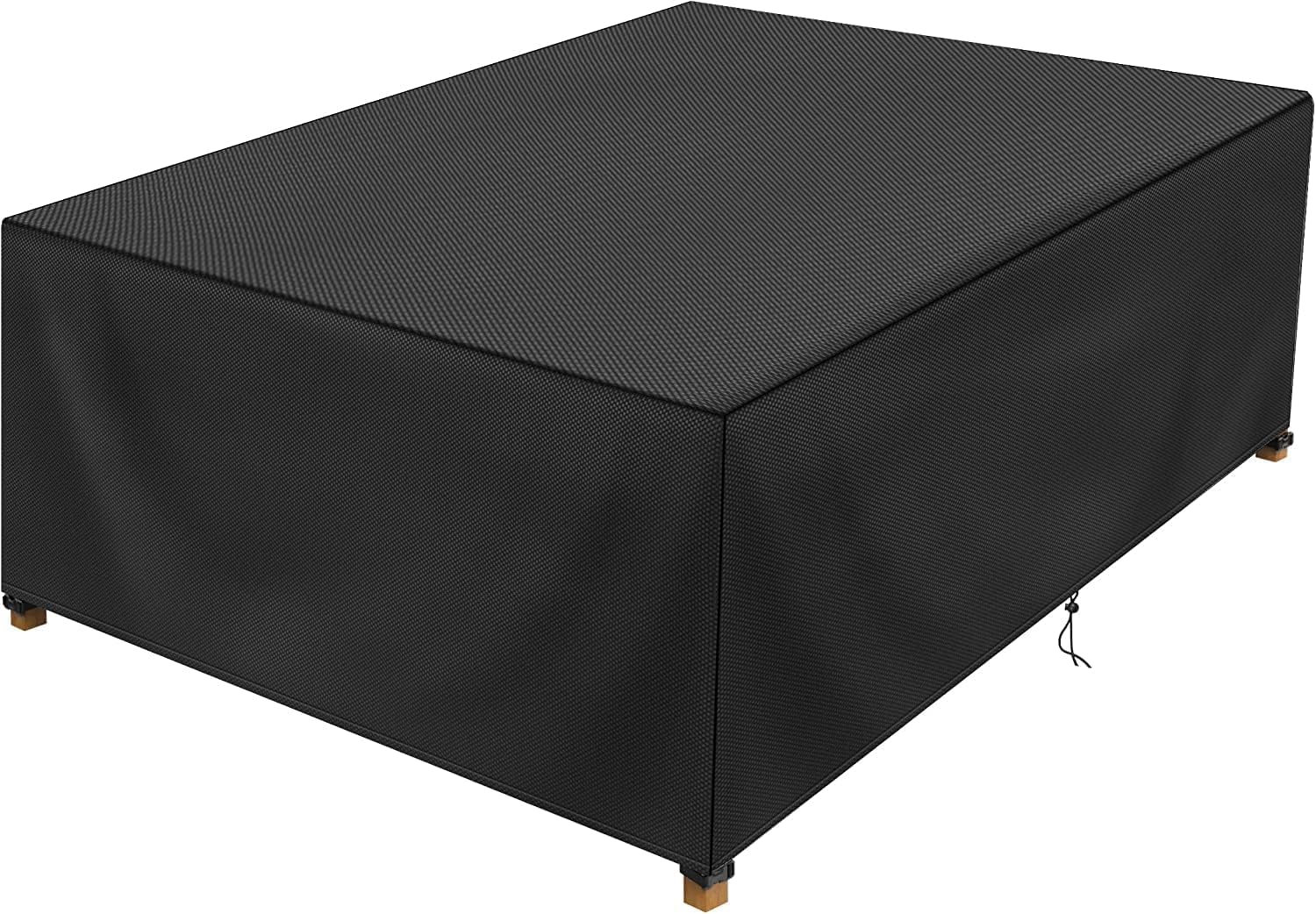 DUDSOEHO front view showing full rectangular cover protecting patio table