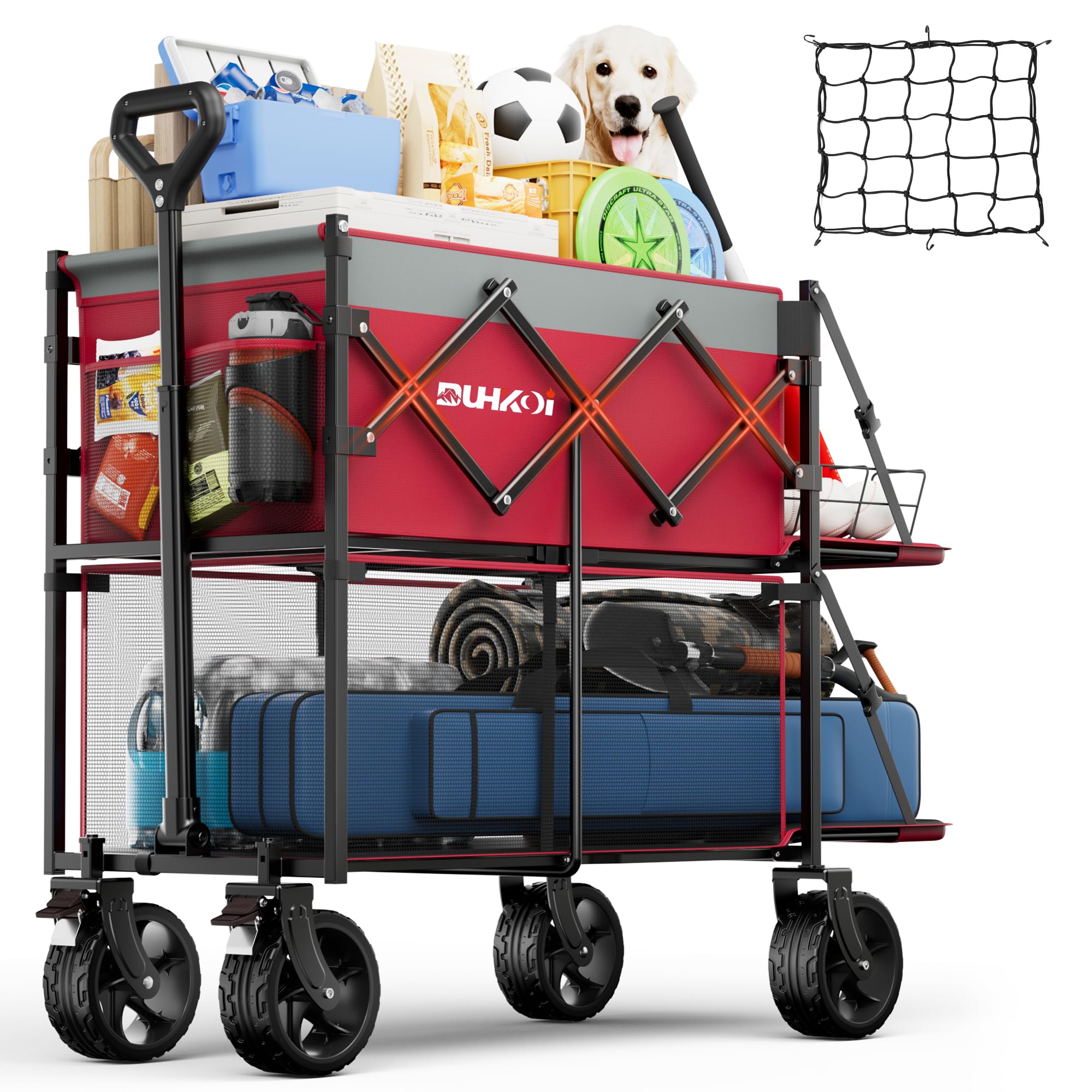 DUHKOI front view showing double-decker storage and sturdy frame benefit organization