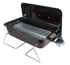 Duke Grills Omaha front view showing compact propane grill and lid benefit portability