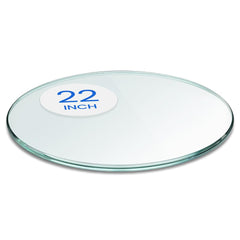 Dulles Glass 22" round top front view showing clean clarity and protection