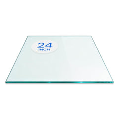 Dulles Glass front view of 24" square top highlights clarity and protection
