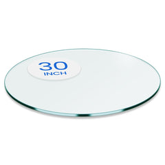 Dulles Glass front view showing clear round top and clean finish for easy table refresh