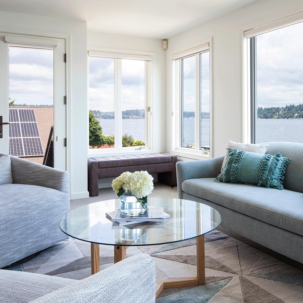 Dulles Glass used on patio table illustrating weather-ready protection and clarity