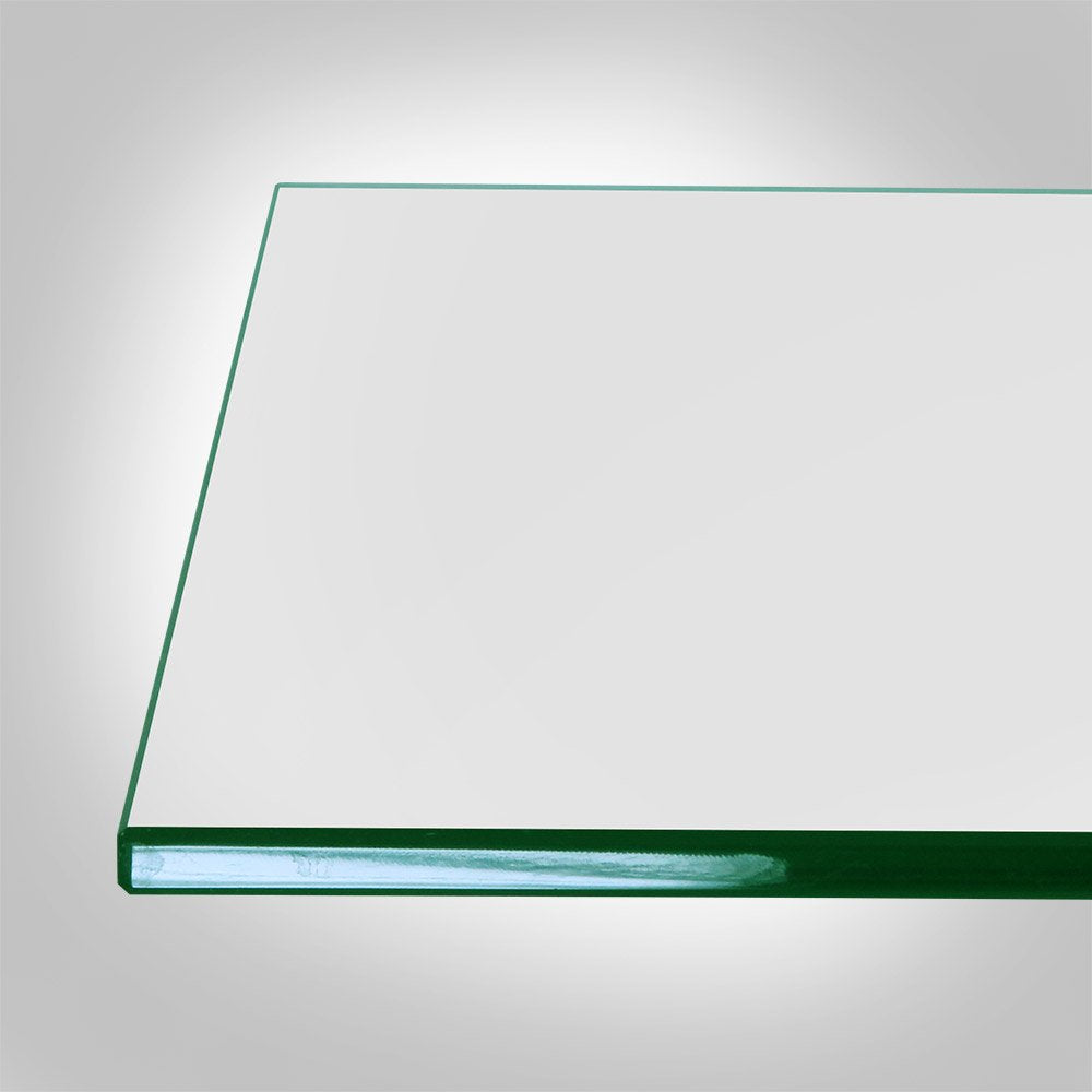 Dulles Glass underside view showing thickness and tempering, durability benefit