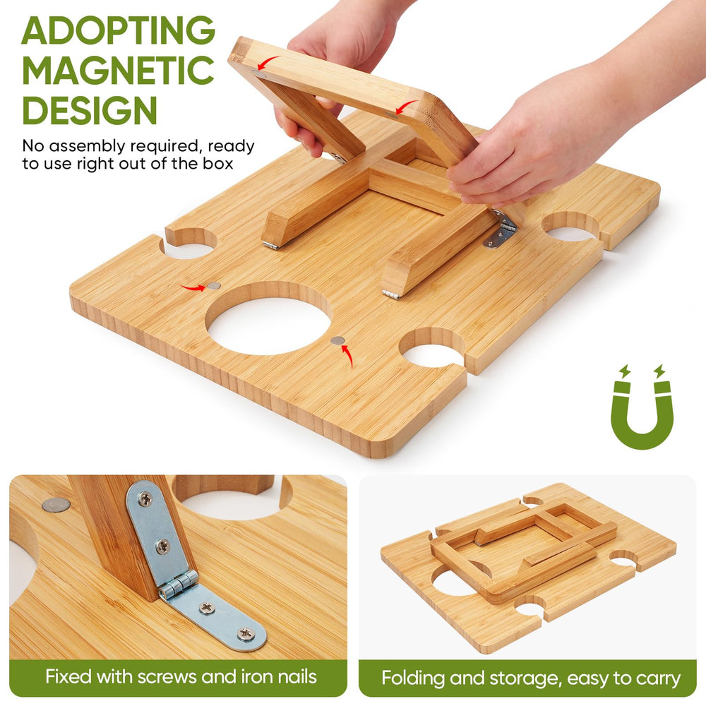 Dumbpec folded flat in a tote demonstrating easy portability and compact storage