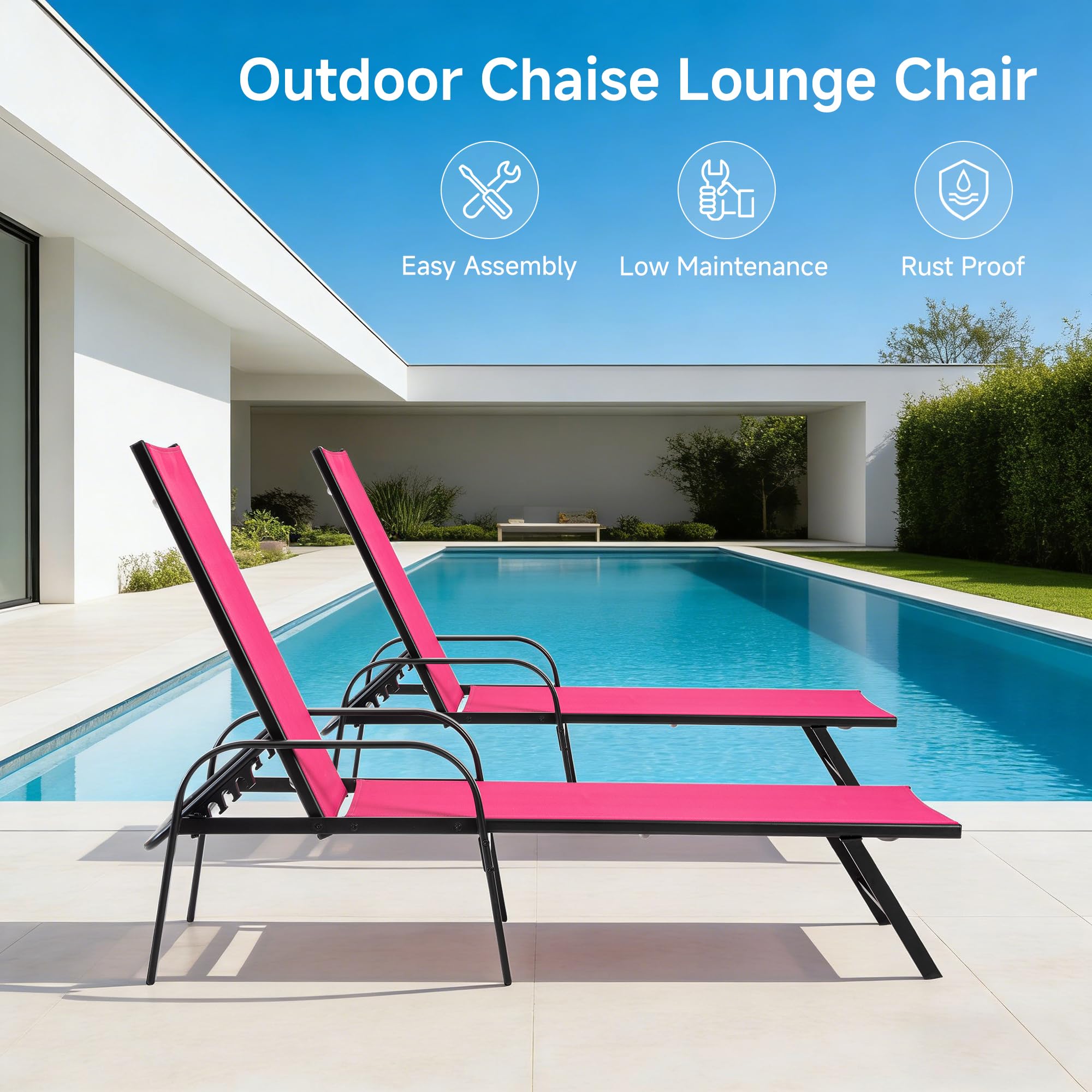 DUMOS chaise lounge beside a person to show scale and generous seating