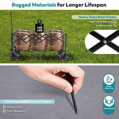 DUMOS folded upright for compact storage and easy trunk fit