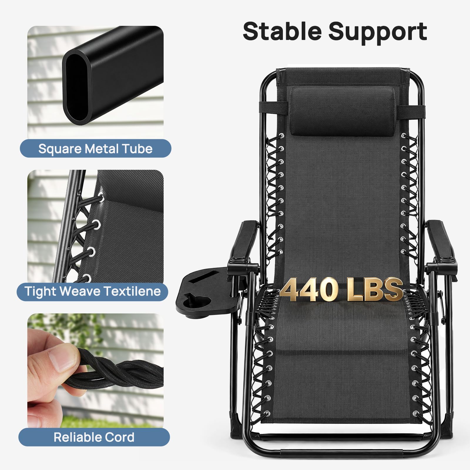 DUMOS metal frame and locking mechanism showing durable support