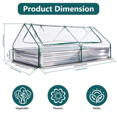 DUMOS seedlings inside cover demonstrating faster germination and season extension benefit