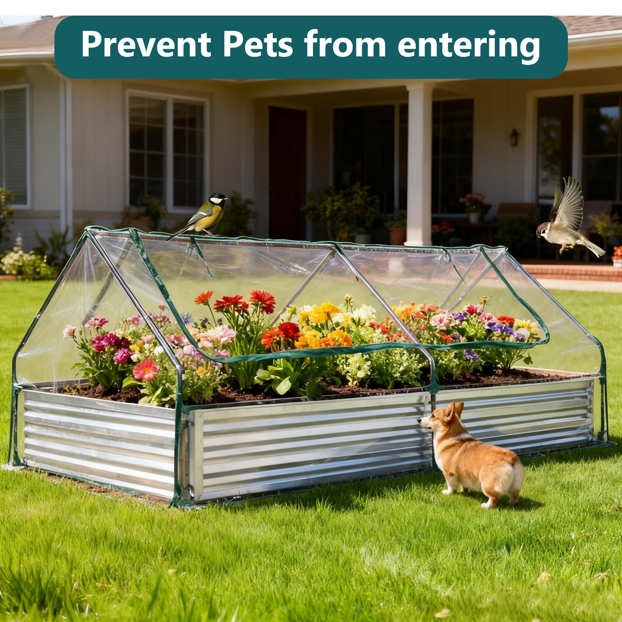 DUMOS lifestyle patio garden setting showing attractive raised bed and curb appeal benefit