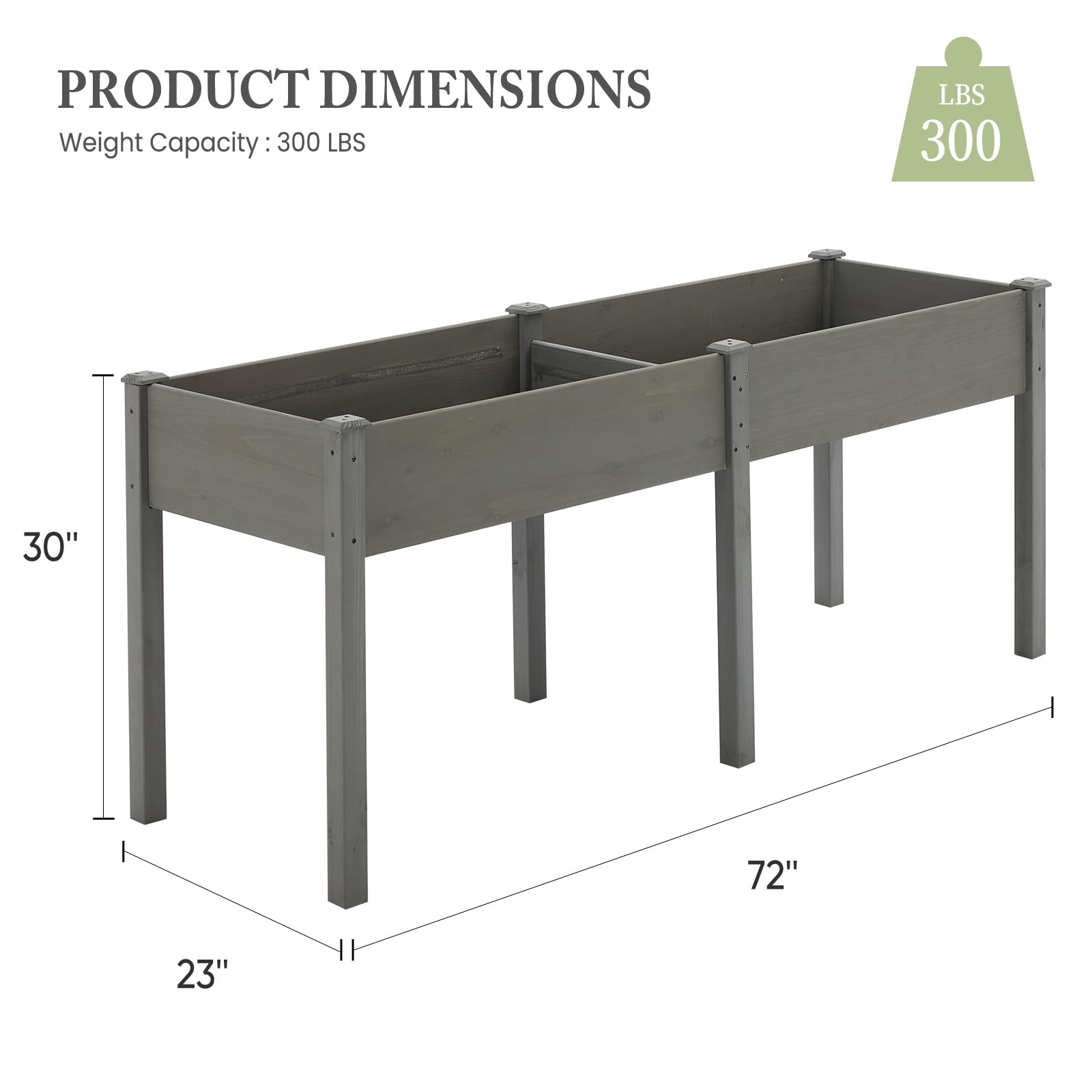 DUMOS side view showing sturdy legs and stable weight support