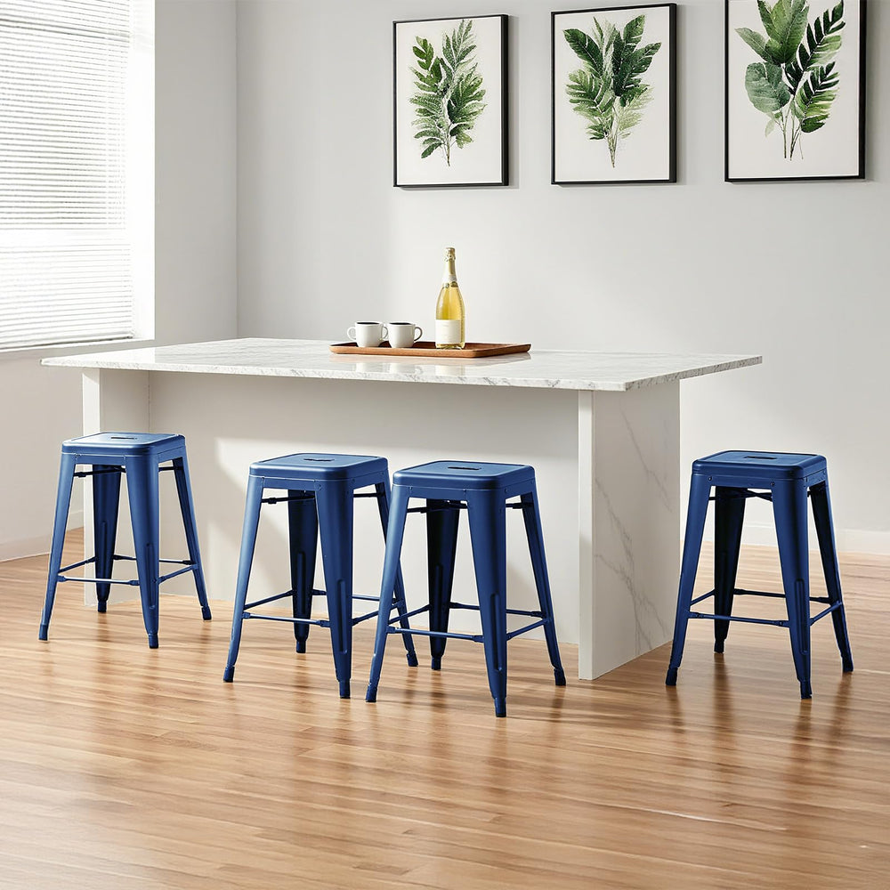 DUMOS stool next to counter for scale and proper 24-inch counter height