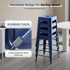 DUMOS stools stacked to save space for easy storage and portability