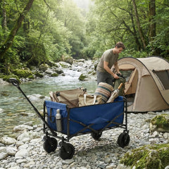 DUMOS wagon folded compact for trunk storage and easy transport benefit